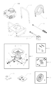 Page A Diagram and Parts List for 020376-0  Briggs and Stratton Pressure Washer